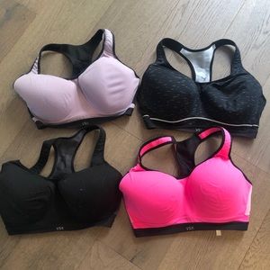 4 vsx Victoria secret sports bras 36DDD. Used